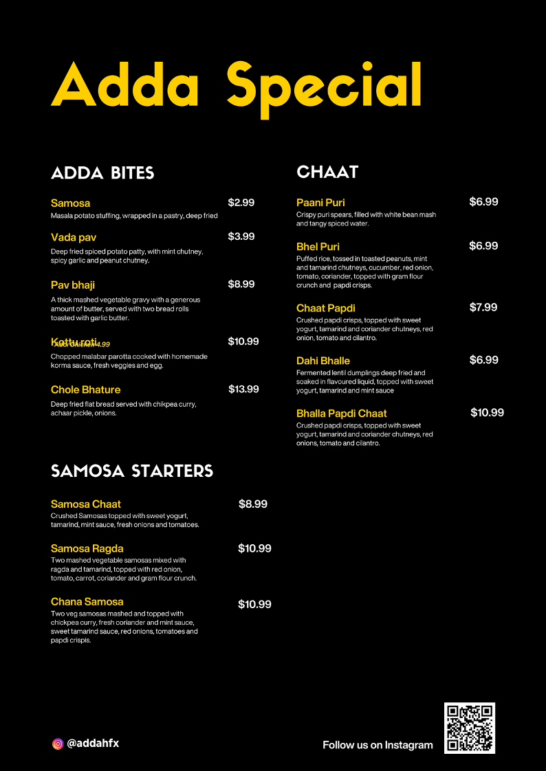 Adda Indian Eatery Menu - Image 2